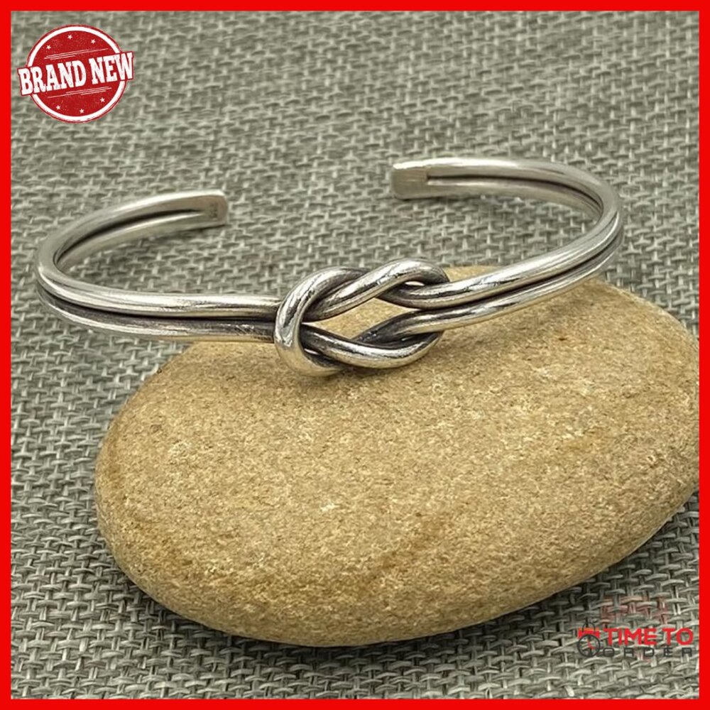 Sterling Silver Adjustable Knot Cuff Bracelet Min… - image 4